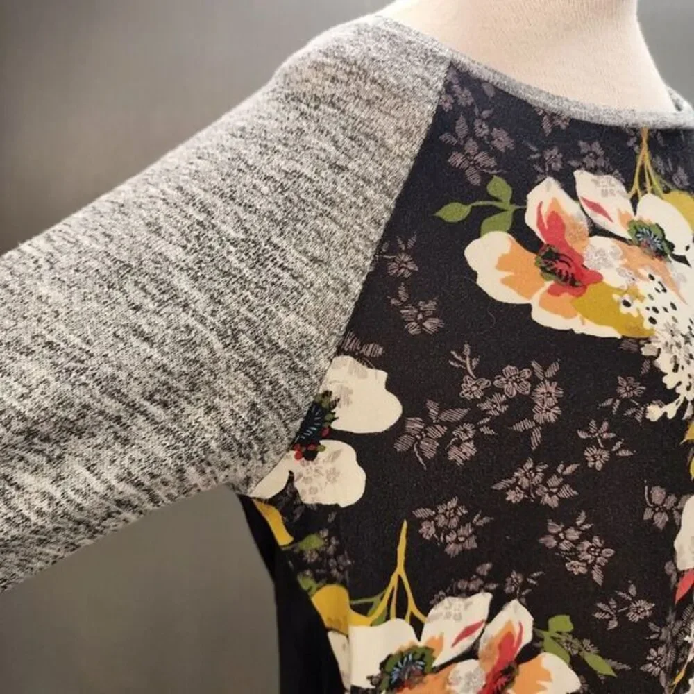 Kut from‎ the Kloth Floral Benter Mixed Material Long Sleeved Top -Size Large